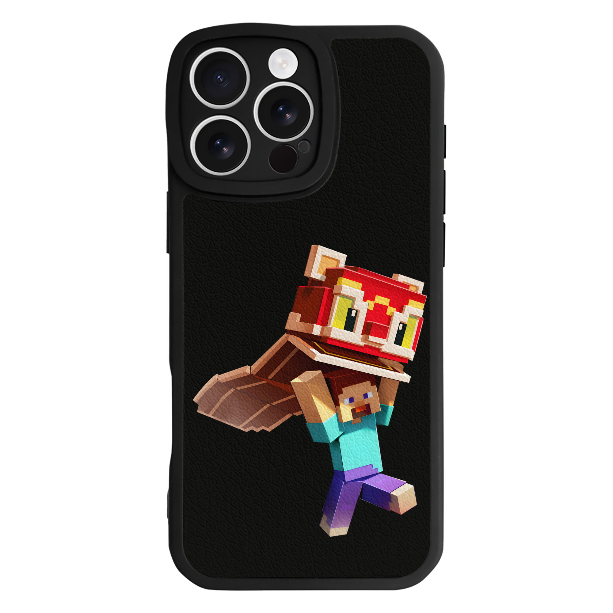 （画像用） マインクラフト ブロックの世界 Minecraft MC Block world 【iPhone 16シリーズ対応】シリコンスマホケース（レザー調） 材質：シリコン